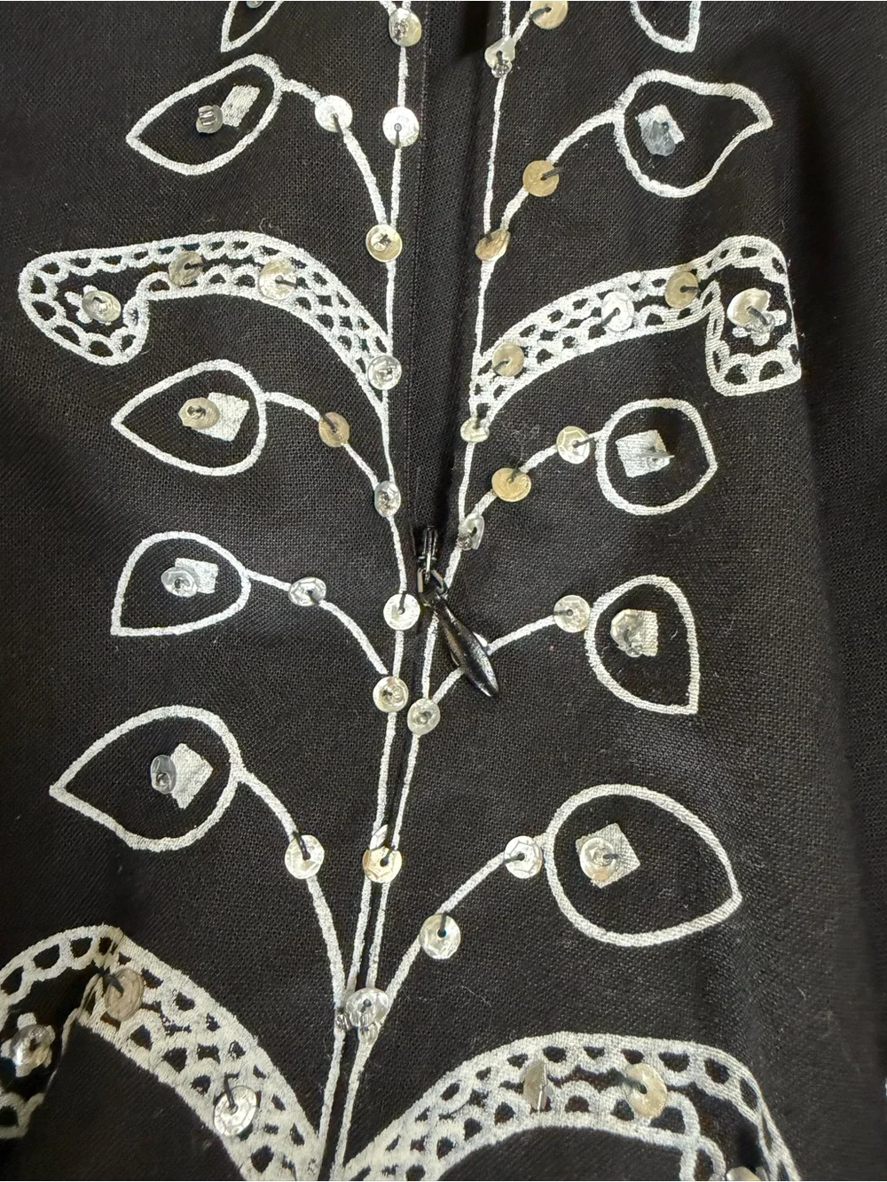 Margaret Loves Peter Black Midi Skirt With Silver Sequins